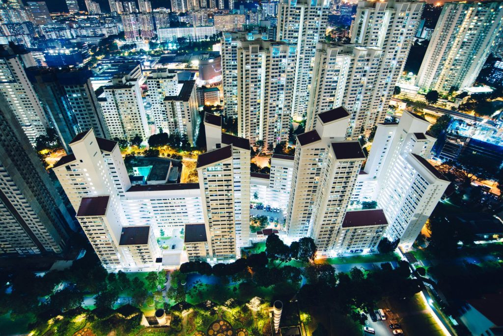 birds eye view of buildings